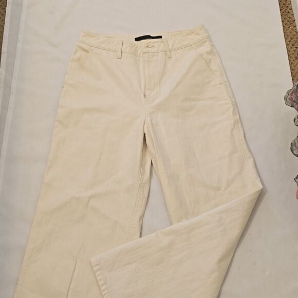 - Jenni Kayne 4 High Rise Wide Leg Jeans In Natural Neutral Minimalist Crop - Picture 1 of 8
